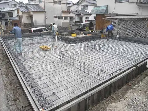 基礎工事　配筋チェック