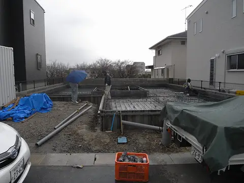 岩出の平屋　-基礎配筋-