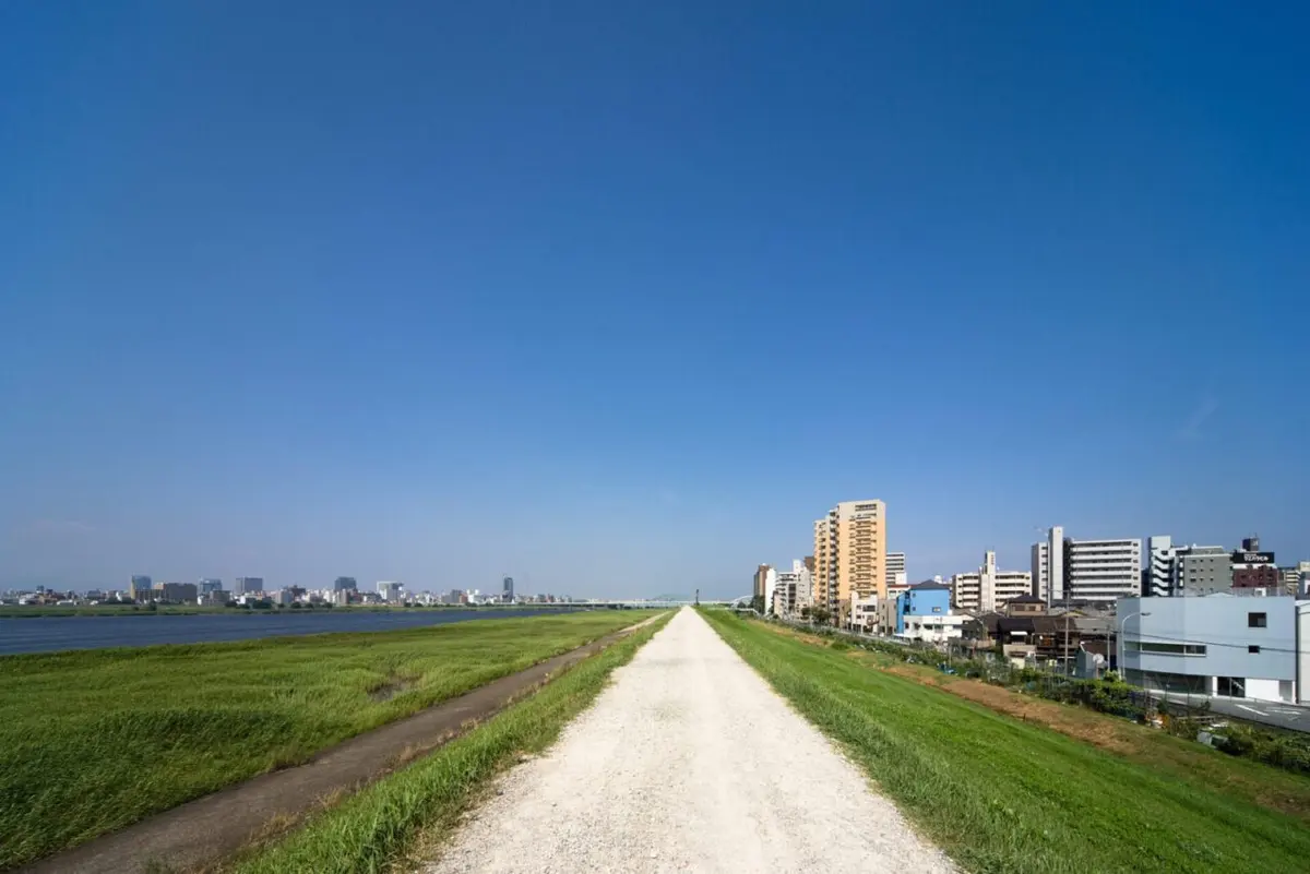 川沿いに広がる緑と街の風景