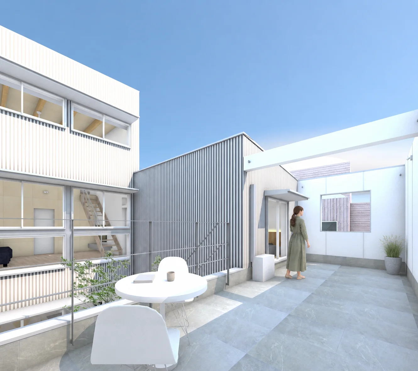 庭を介してつながる住空間